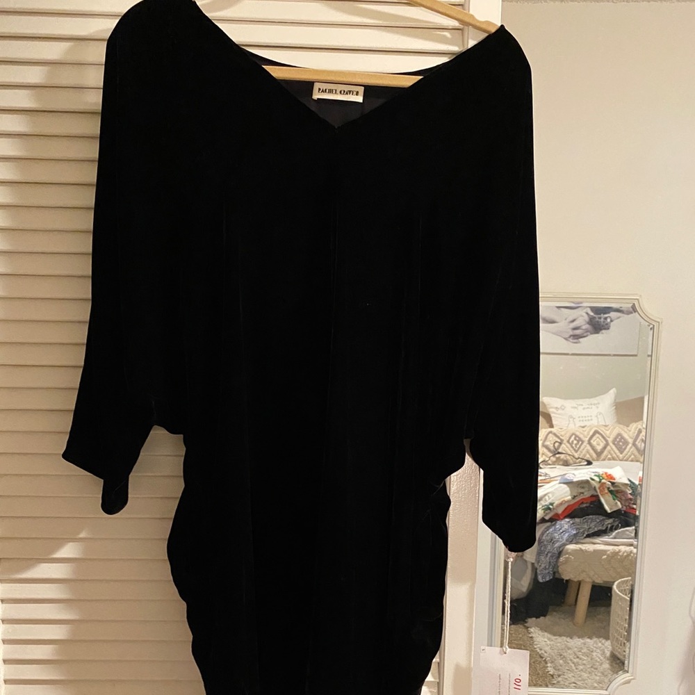 Black velvet dress with pockets